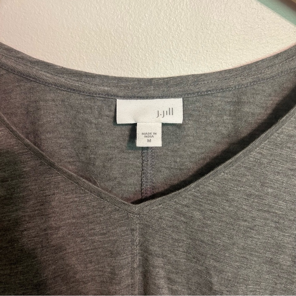 J.Jill Tunic Top w/ Pockets Knit Long Shirt Modal Size M Medium  Heathered Gray - Picture 6 of 8